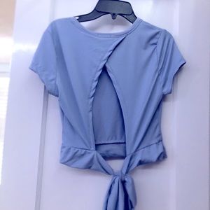 Blue Cropped Top - With Open Back